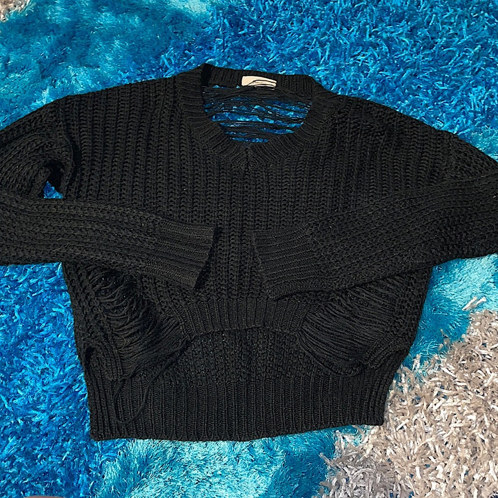 Knit distressed sweater